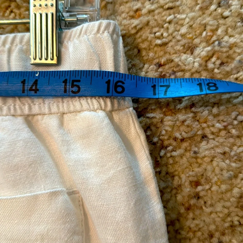 LOFT Wide-leg white linen pants. Size Small. - Picture 8 of 9